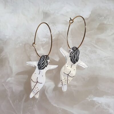 Mini Peach Hoop Earrings by Liz Lau